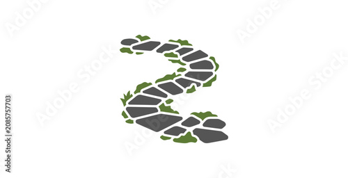 Konstfotografi Winding Stone Path Vector Illustration