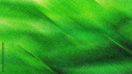 Cuadro en lienzo Bright green noisy grunge texture background with grainy abstract light streaks