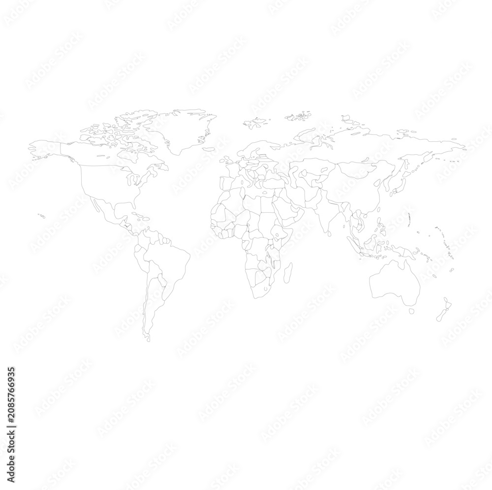Fototapeta premium world map square Outline 03 illustration image graphic for design projects presentations digital media marketing visuals professional commercial conte