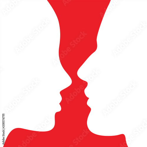 Human Face Silhouette Abstract Vector Illustration