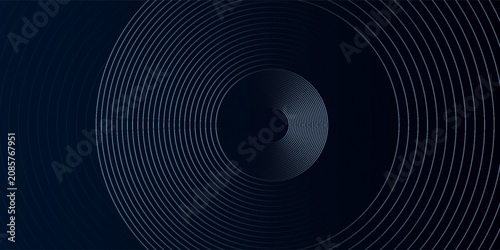 Obraz na plátně Blue abstract background with glowing circles