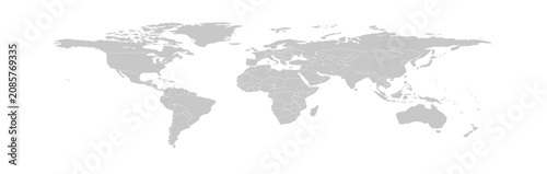 Cuadro en lienzo world map long grayscale 1 05 illustration image graphic for design projects pre