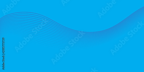 Bilde på lerret Abstract Blue Wave Vector Background with Flowing Lines, Curved Water Waves, Dig