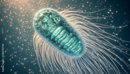 Microscopic bacteria cell illustration