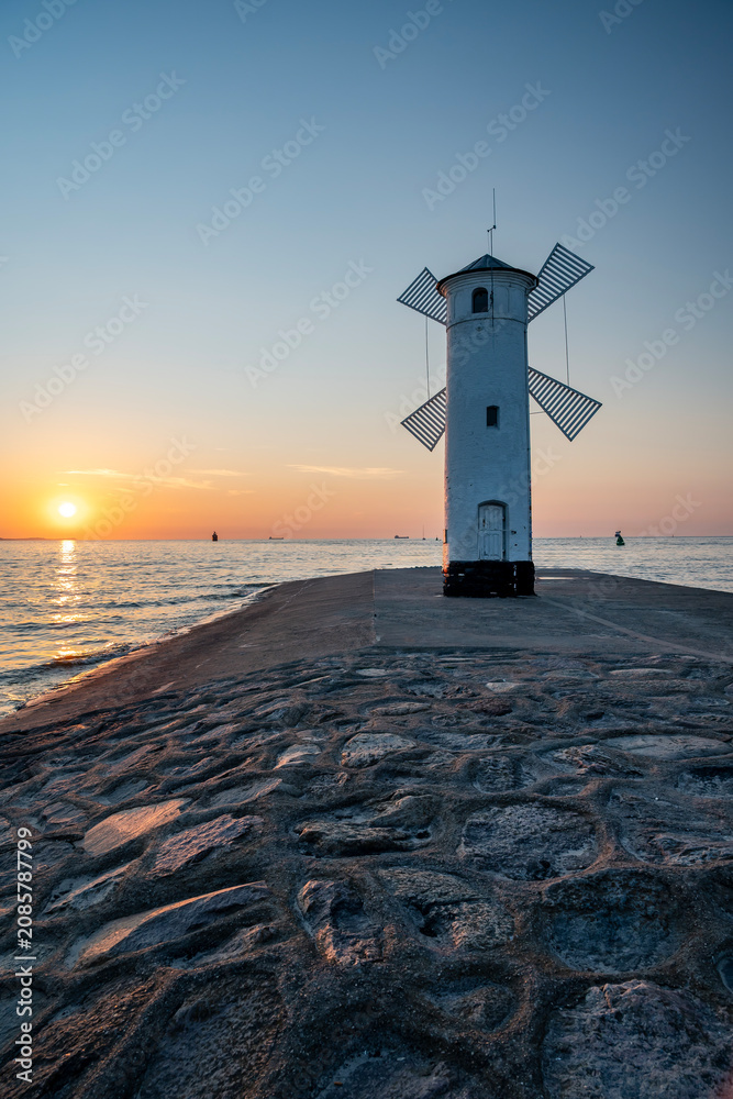 Fototapeta premium Stawa Mlyny - an iconic navigation mark and the official symbol of Swinoujscie, Poland