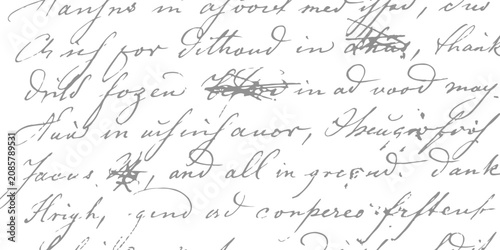 Photos Old handwritten cursive letter with messy ink script on vintage paper