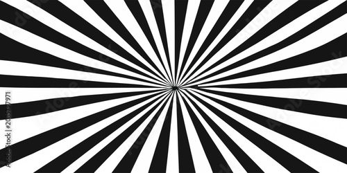 Radial Stripes Vector Illustration with Monochrome Contrast and Dynamic Burst Effect