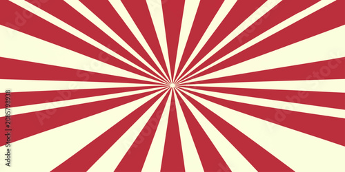 Red and cream sunburst pattern with radiating lines and central point during a vibrant visual effect