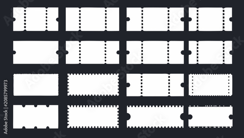 Obraz na płótnie Collection of white event ticket stubs with perforated edges displayed against a