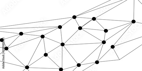 Abstract geometric connect lines and dots.Simple technology graphic background.Illustration Vector design Network and Connection concept.