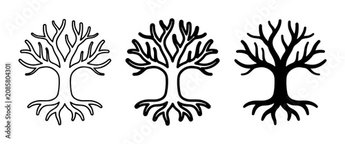 Canvastavla Tree of Life Vector Icons, Genealogy Symbol, Family Tree Art, Nature Silhouette