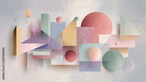 Abstract geometric shapes in pastel colors