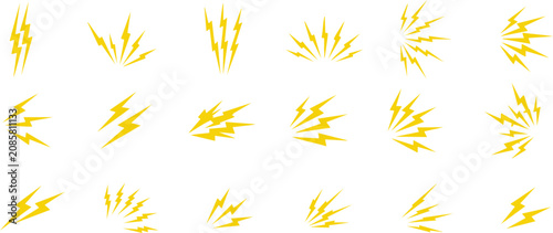 Tableau sur toile Thunderbolt shock cartoon icons