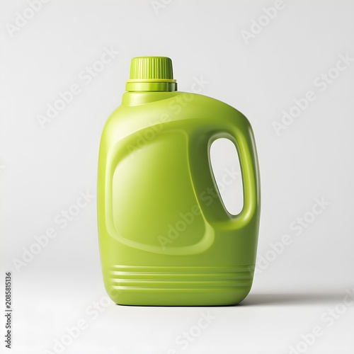 Green plastic bottle for liquid detergent or cleaning product