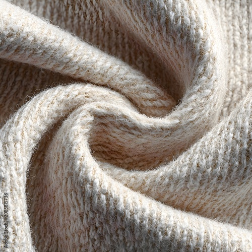 Soft beige fabric texture with elegant folds and natural cotton material