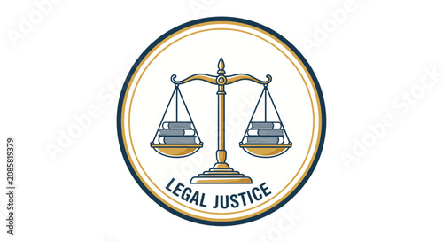 Legal justice scale icon with books and 