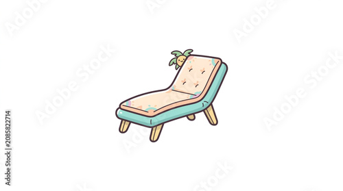 Obraz na płótnie Comfortable chaise lounge with decorative elements on white background