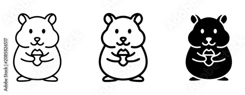 Konstfotografi Cute Hamster Icon Set, Rodent Vector Graphics, Pet Animal Illustrations