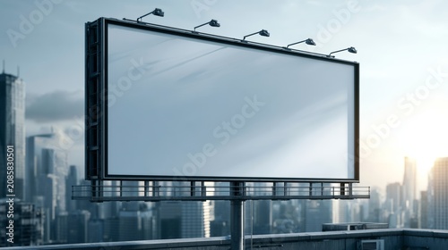 A large blank billboard against a clear sky