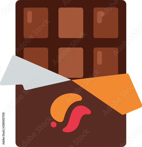 Obraz na plátně Open Chocolate Bar - Sweet Treat Illustration