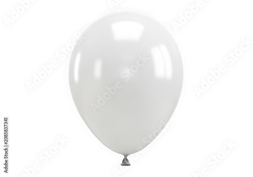 Single white balloon isolated on transparent background