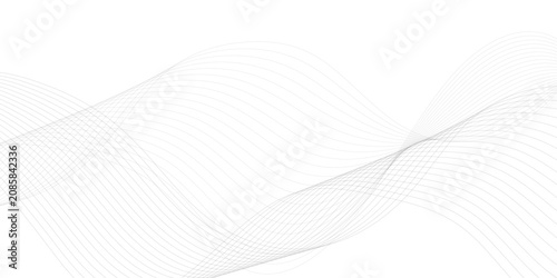 Abstract elegant white and light grey corporate tech wave background with minimal wireframe mesh and flowing gray lines