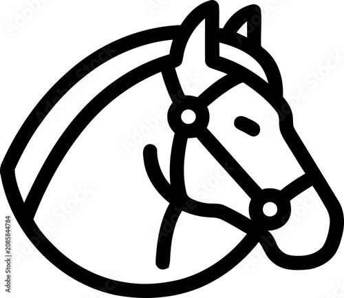 Schilderij op canvas Elegant Horse Head Icon Outline Vector Graphic