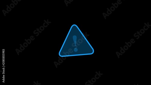 Alert risk safety danger road warning sign symbol animated on white background. warning sign animation