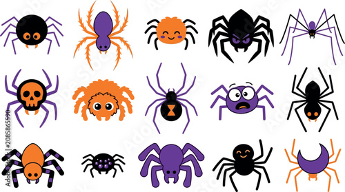 Halloween day spider illustrations for kids and adults