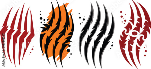Foto Set of animal claw marks