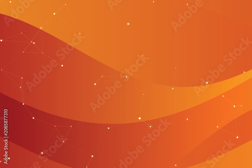Bild auf Leinwand Abstract gradient waves with scattered bright star-like points on orange-red bac