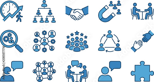 Fotografía Business corporate icons set including team management, networking, human resour