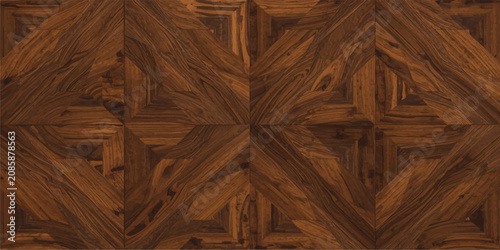 Foto Natural Brown Wooden Parquet Floor Texture Background with Rustic Oak Hardwood P
