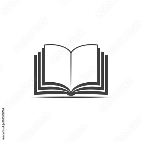 Cuadro en lienzo Open book silhouette on a white background simple graphic design
