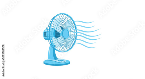 Obraz na plátně Electric fan with oscillating blades vector illustration on a white background c