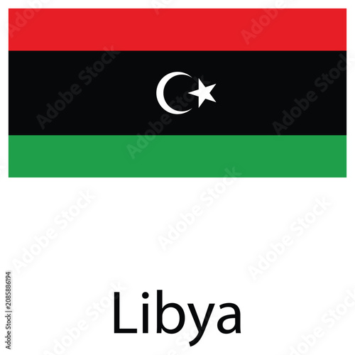 Cuadro en lienzo National flag of libya with red black green stripes and crescent north africa na