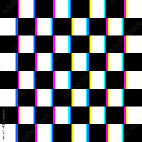 Chromatisches Schachbrettmuster mit RGB‑Split