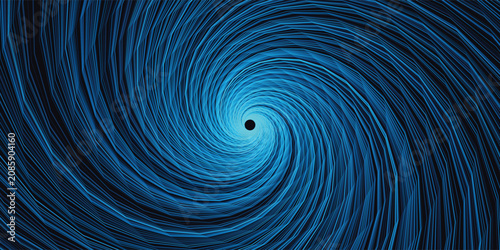 Abstract blue swirling vortex with intricate lines creating a dynamic and mysterious background for science and technology concepts