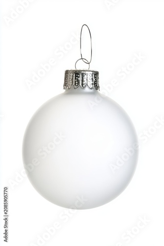 Transparent Christmas ball isolated on white for mockups and elegant design scenes.