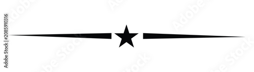 star divider with horizontal lines, elegant decorative separator, modern geometric vector design isolated on transparent background