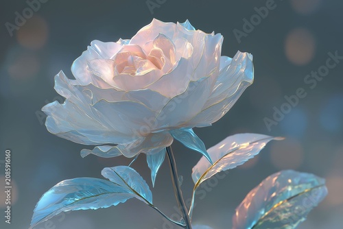 Beautiful rose flower with shimmering petals set against a softly blurred background perfect for nature and floral designs