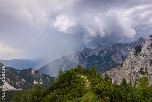 Thunderstorm Approaching Vršič Pass in the Julian Alps, Slovenia