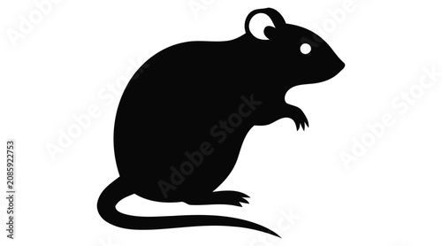 Foto Mouse Silhouette  On White Background