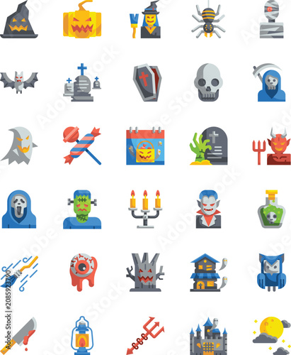Halloween Icons Elements Set