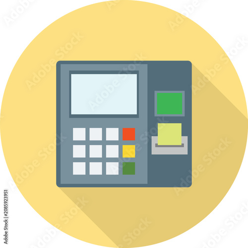 Flat Design ATM Cash Machine Isolated