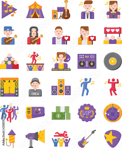 Music and Lifestyle Elements Set