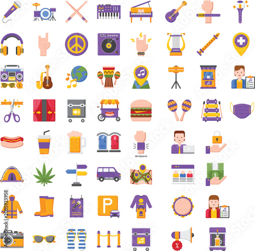Music and Lifestyle Elements Set