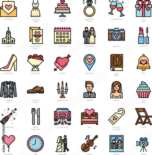 Wedding Icons Set