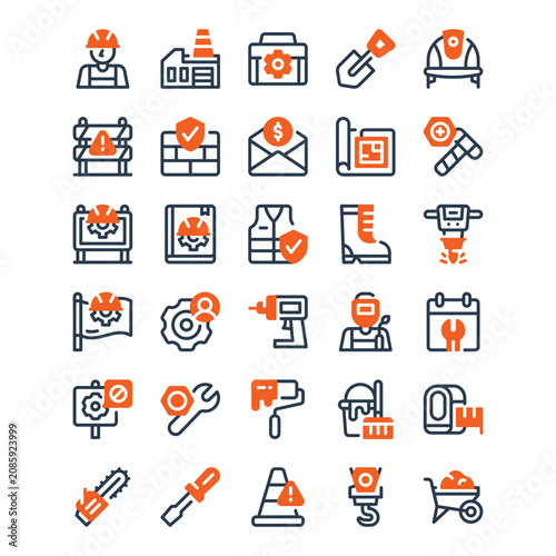 Construction and Tools Elements Set