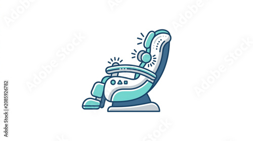 фотографія Modern massage chair with vibrating elements for relaxation.